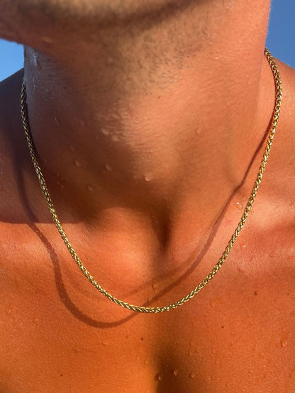 WHEAT CHAIN 3MM | 18K Gold