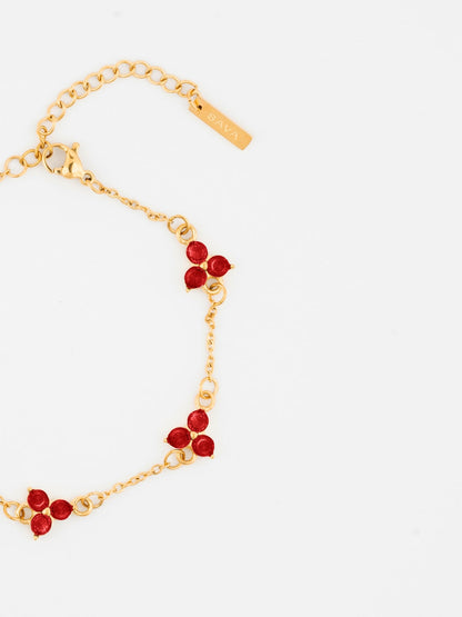 RED CLOVER BRACELET | 18K Gold