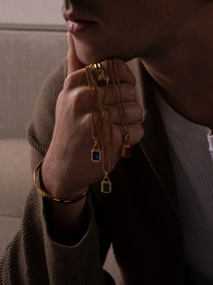 GREEN GEMSTONE CHAIN | 18K Gold