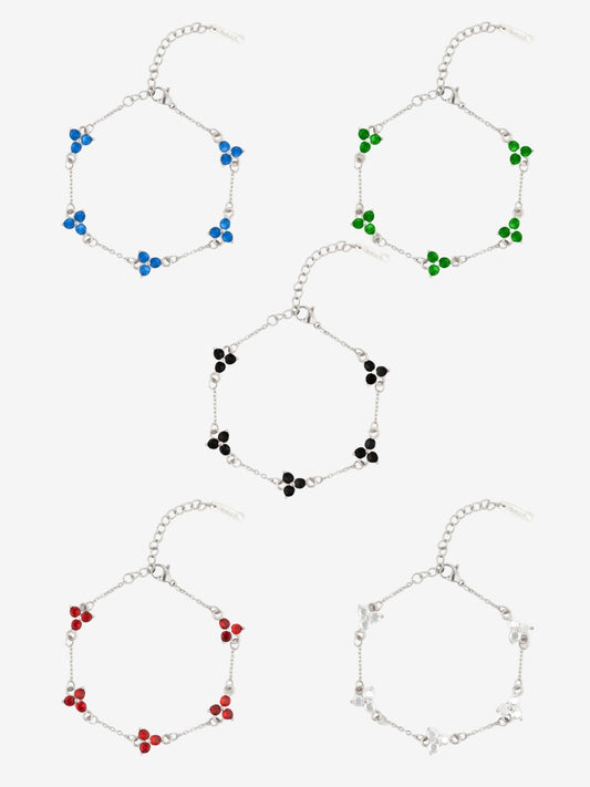 CLOVER BRACELET SET | Silver