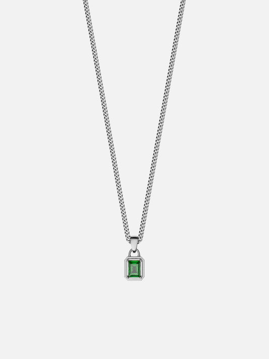 GREEN GEMSTONE CHAIN | Silver