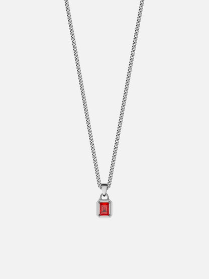 RED GEMSTONE CHAIN | Silver