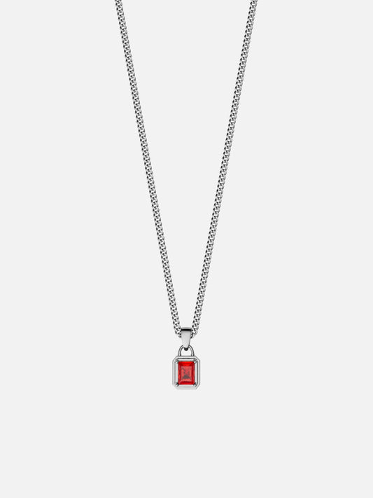 RED GEMSTONE CHAIN | Silver