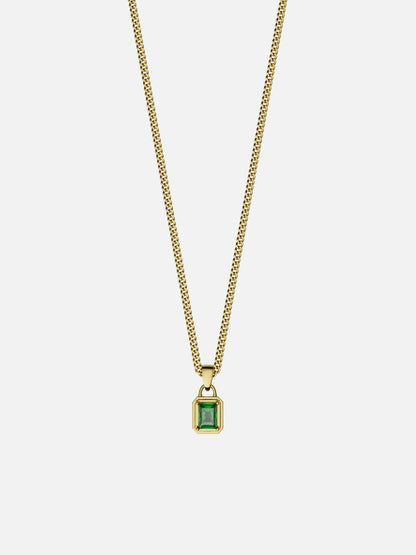 GREEN GEMSTONE CHAIN | 18K Gold