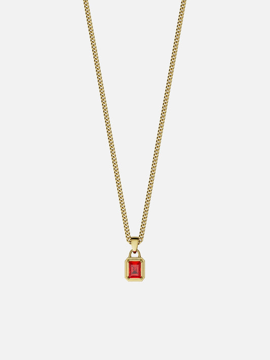 RED GEMSTONE CHAIN | 18K Gold