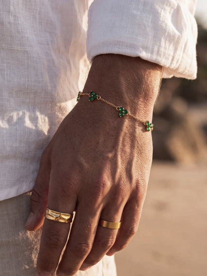 GREEN CLOVER BRACELET | 18K Gold