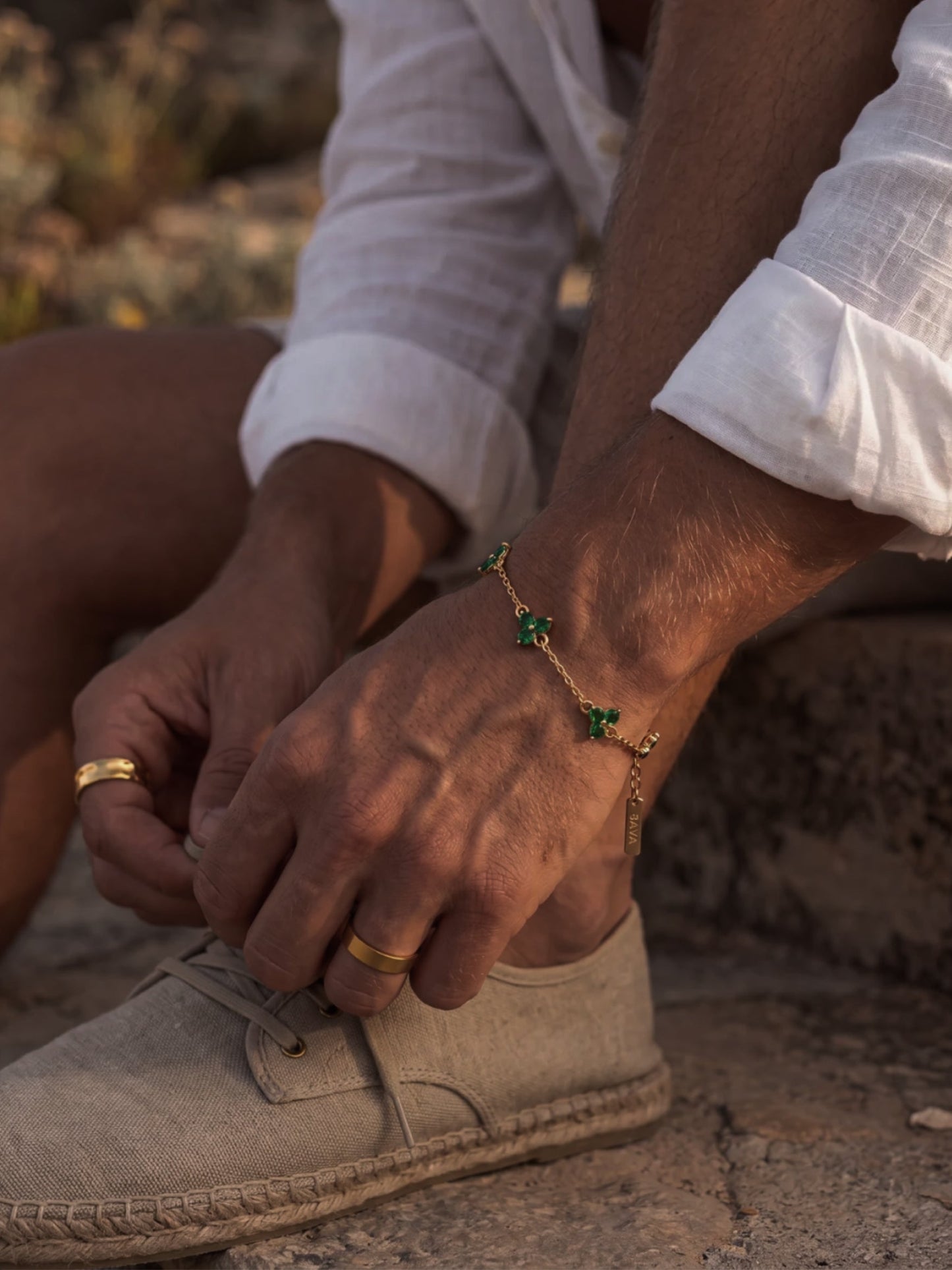 GREEN CLOVER BRACELET | 18K Gold
