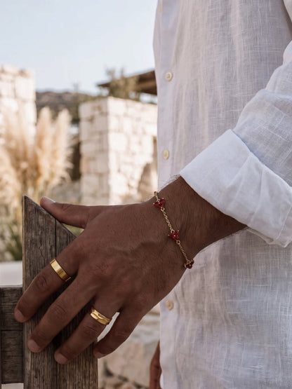 RED CLOVER BRACELET | 18K Gold