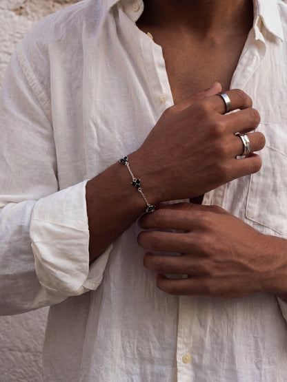 MIDNIGHT CLOVER BRACELET | Silver
