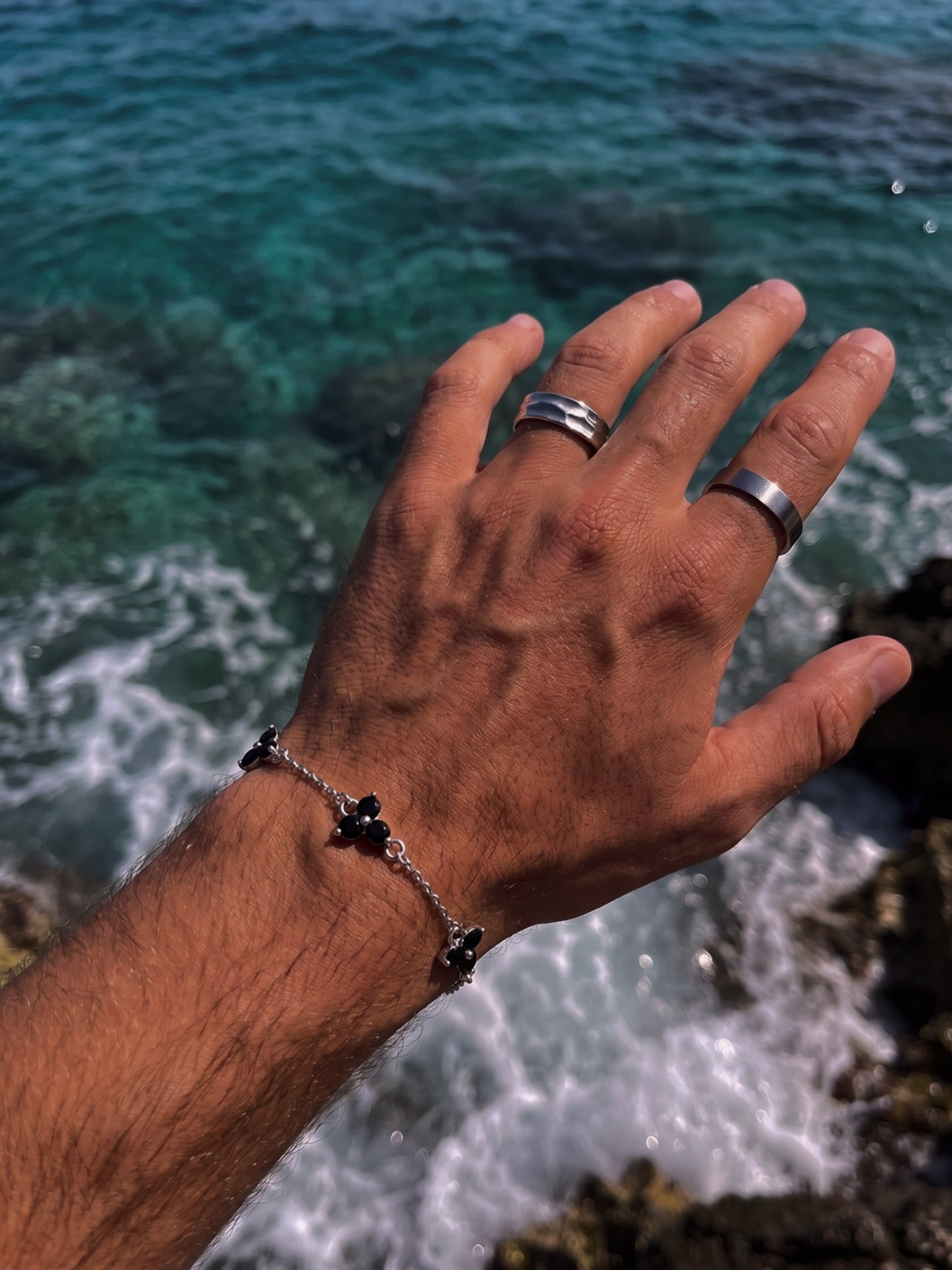 MIDNIGHT CLOVER BRACELET | Silver