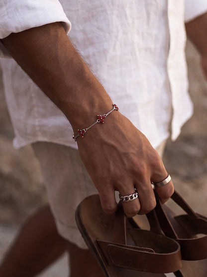 RED CLOVER BRACELET | Silver