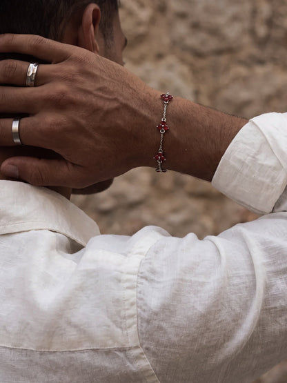 RED CLOVER BRACELET | Silver