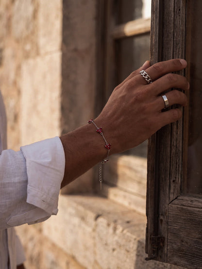 RED CLOVER BRACELET | Silver