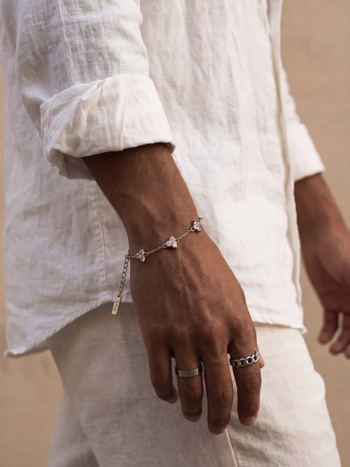 CLOVER BRACELET SET | Silver