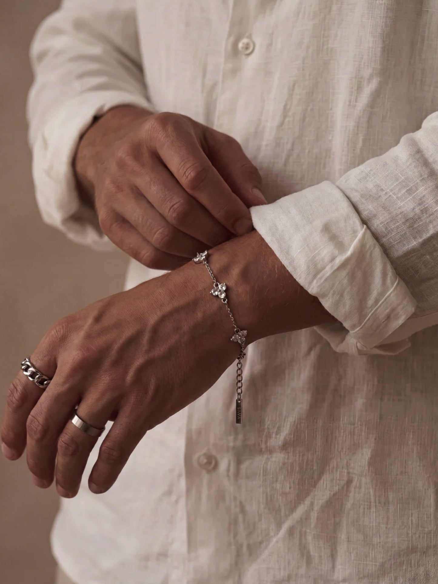 WHITE CLOVER BRACELET | Silver