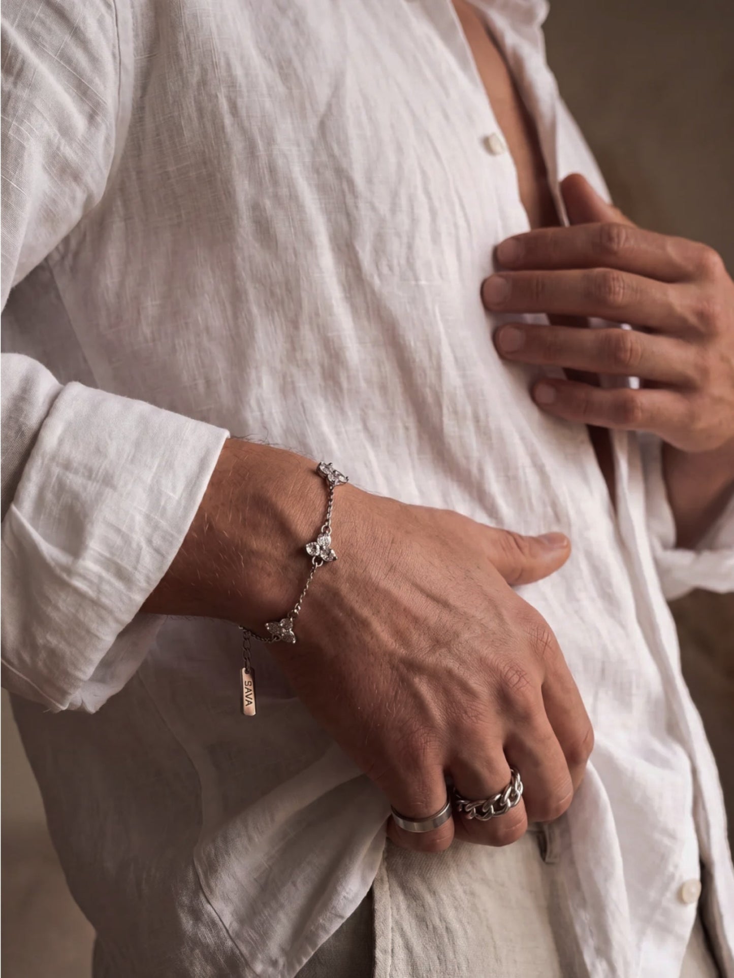WHITE CLOVER BRACELET | Silver