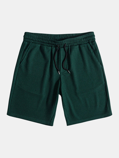Textured V-Neck Polo & Shorts