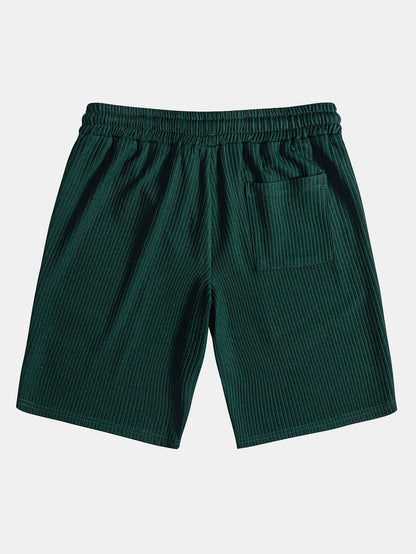 Textured V-Neck Polo & Shorts