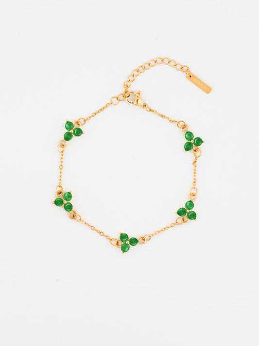 GREEN CLOVER BRACELET | 18K Gold