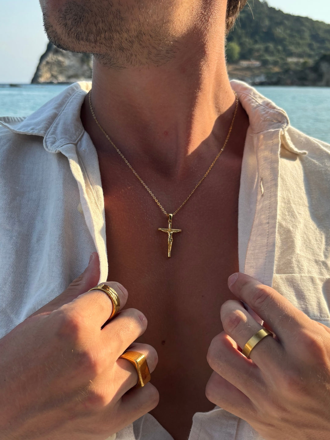 CHRISTIAN CHAIN SET | 18K Gold