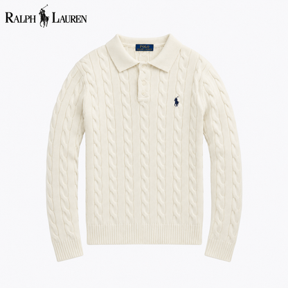 RL - Kensington Cable Knit Polo Sweater