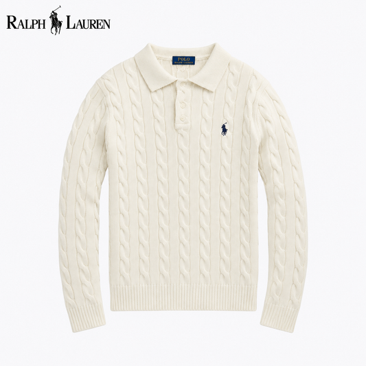 RL - Kensington Cable Knit Polo Sweater