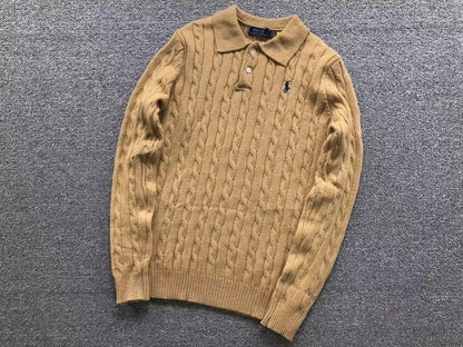 RL - Kensington Cable Knit Polo Sweater