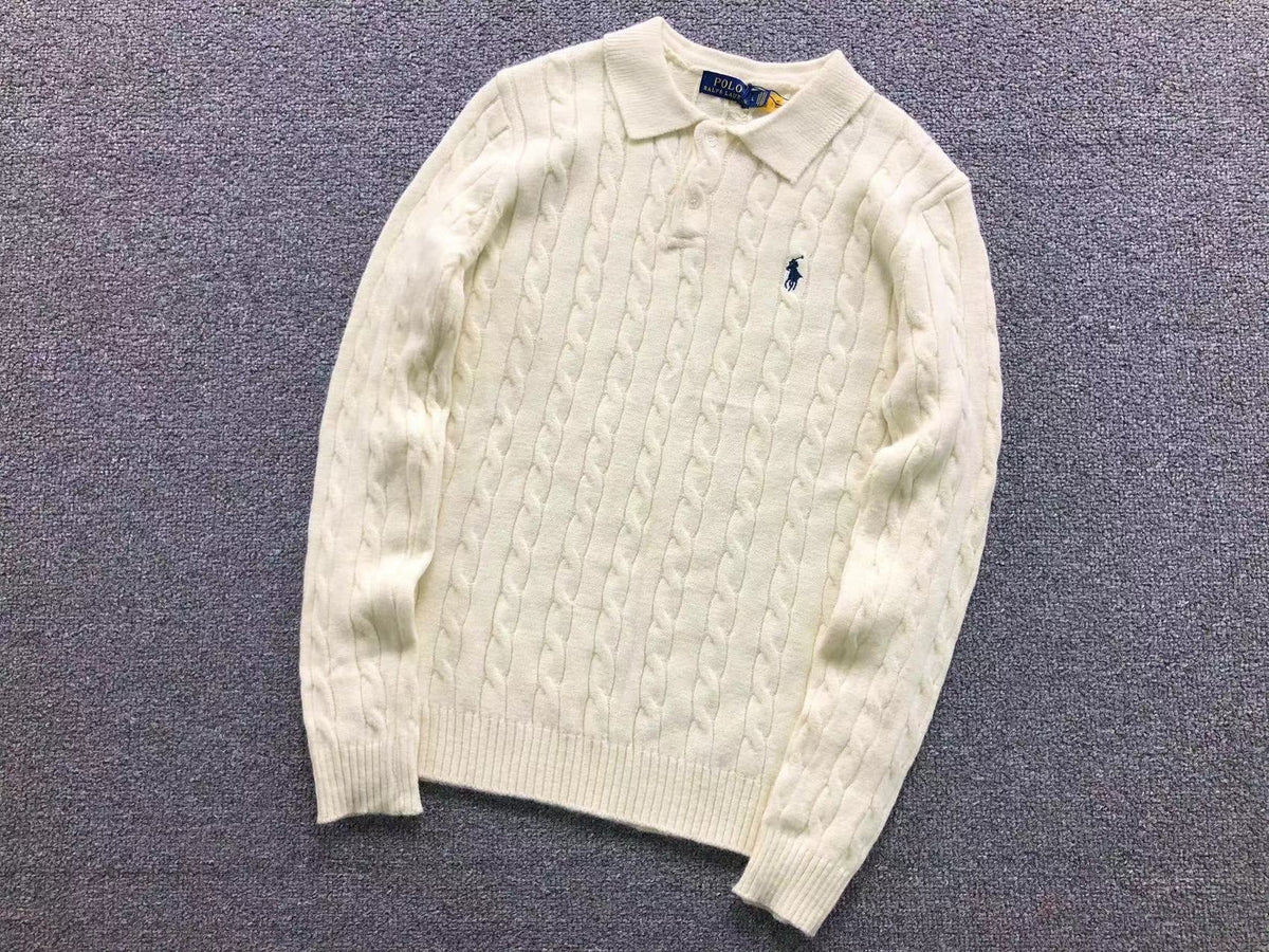 RL - Kensington Cable Knit Polo Sweater